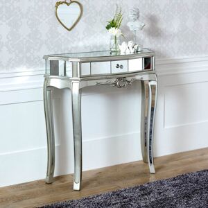 Half Moon Mirrored Console Table - Tiffany Range Material: Glass