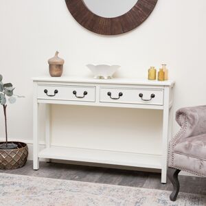 Chic Cream Console with Twin Drawers Material: wood, metal
