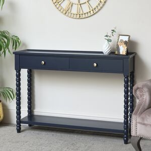 Navy Blue Bobble 2 Drawer Console Table 110cm x 78cm Material: Wood, metal