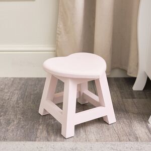 Small Pink Wooden Heart Stool Material: Wood