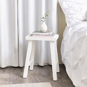 White Wooden Milking Stool - Pays Blanc Range Material: Wood