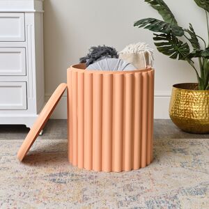 Peach Wooden Fluted Storage Stool / Side Table Material: Furniture/Occasional & Side Tables Peach Wooden Fluted Storage Stool / Side Table Material: Furniture/Occasional & Side Tables