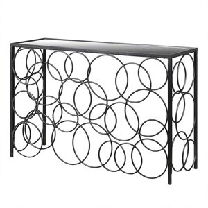 Black Metal Multi Circle Mirrored Console Table Material: Furniture/Console Tables Black Metal Multi Circle Mirrored Console Table Material: Furniture/Console Tables