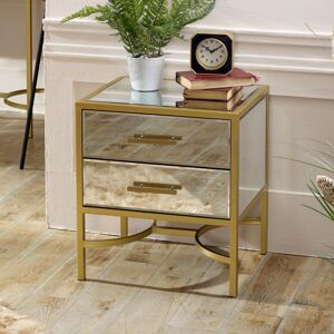 Venus Range Gold Mirrored Bedside - Storage Table Venus Range Gold Mirrored Bedside - Storage Table