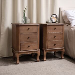 Pair Of 2 Dark Wood 3 Drawer Bedside Tables - Ashwell Range Material: Furniture/Furniture Ranges/Ashwell Range Pair Of 2 Dark Wood 3 Drawer Bedside Tables - Ashwell Range Material: Furniture/Furniture Ranges/Ashwell Range