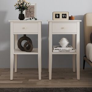 Pair of One Drawer Bedside Table - Abbey Pale Ivory Range Material: Furniture/Furniture Ranges/Abbey Range/Abbey Pale Ivory Range Pair of One Drawer Bedside Table - Abbey Pale Ivory Range Material: Furniture/Furniture Ranges/Abbey Range/Abbey Pale Ivory Range