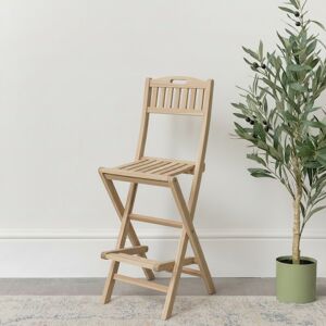 Tall Natural Wooden Slatted Bar Stool With Foot Rest Material: Furniture Tall Natural Wooden Slatted Bar Stool With Foot Rest Material: Furniture