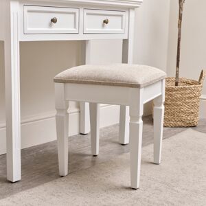 White Cushioned Dressing Table Stool - Daventry White Range Material: Furniture/Furniture Ranges/Daventry Range/Daventry White Range White Cushioned Dressing Table Stool - Daventry White Range Material: Furniture/Furniture Ranges/Daventry Range/Daventry White Range
