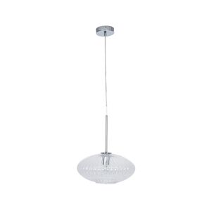 Clear Glass Ribbed Oval Pendant Light Material: Glass