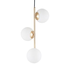 White Orb and Gold Metal Pendant Light Material: Glass / Metal