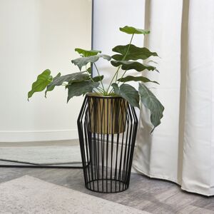 Tall Black & Gold Wire Planter Pot Stand - 45cm Material: Metal