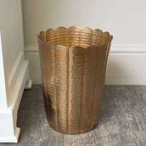 Gold Hammered Metal Waste Bin Material: Metal