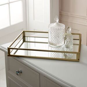 Large Gold Mirrored Cocktail Tray Material: Metal / Glass