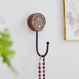 Paper high Carved Wooden Wall Hook - Lotus