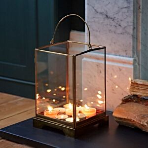 Paper high Antique Brass Candle Lantern - L