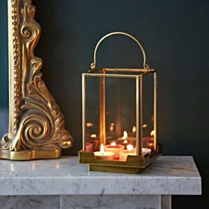 Paper high Antique Brass Candle Lantern - S