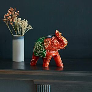 Paper high Hand Painted Mango Wood Indian Elephant Ornament - S