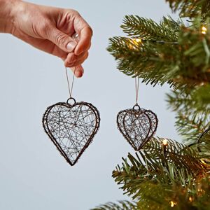 Paper high Large Wire Heart Decoration - Antique Brass