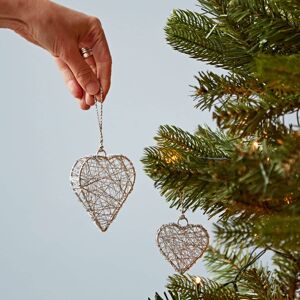 Paper high Large Wire Heart Decoration - Silver