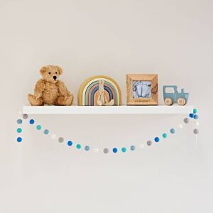 Paper high Handmade Multicoloured Felt Ball Garland - 3m - Blue, Teal, White, Grey