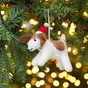 Paper high Felt Fido Dog Christmas Decoration