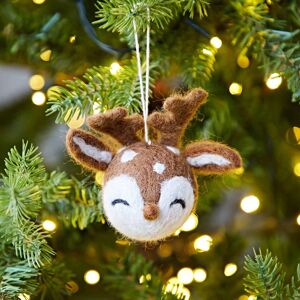 Paper high Felt Animal Ball Christmas Decoration - Reindeer