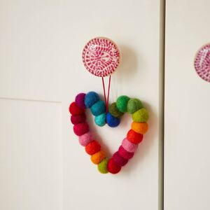 Paper high Felt Multicoloured Hanging Decoration - Heart