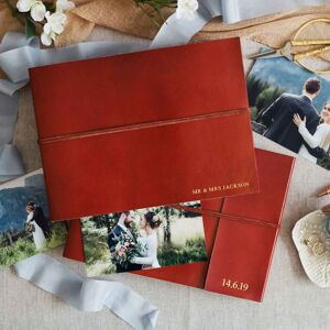 Paper high Personalised Wedding Distressed Leather Photo Album