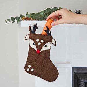 Paper high Felt Animal Christmas Stocking - Reindeer