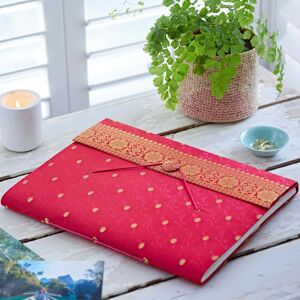 Paper high Extra Large Sari Fabric Photo Album - Cerise