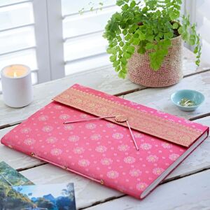 Paper high Extra Large Sari Fabric Photo Album - Pink