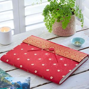 Paper high Extra Large Sari Fabric Photo Album - Red