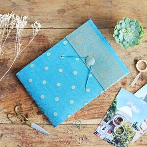 Paper high Medium Sari Fabric Photo Album - Blue