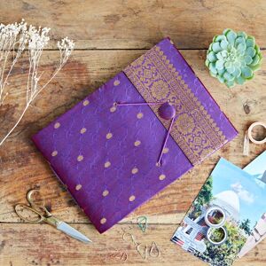 Paper high Medium Sari Fabric Photo Album - Purple