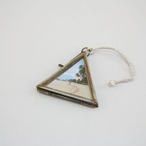 Paper high Alia Mini Triangular Glass Hanging Photo Frame - Antique Silver