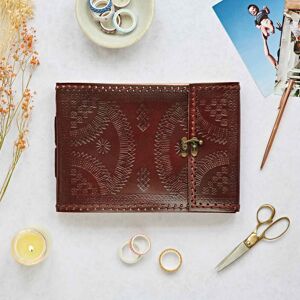 Paper high Indra Medium Embossed & Stitched Leather Photo Album