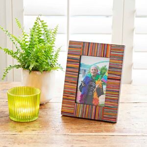 Paper high Dhari Multicoloured Stripe Papri Wood Photo Frame - 6" x 4"