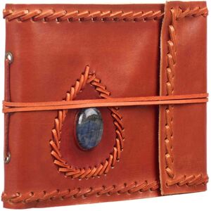 Paper high Small Stitched Leather Photo Album with Semi-Precious Stone