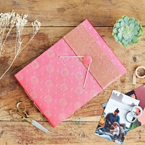 Paper high Medium Sari Fabric Photo Album - Pink