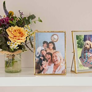 Paper high 7″ x 5″ Hiya Recycled Glass and Gold Metal Photo Frame