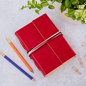 Paper high Red Distressed Leather 3-String Journal