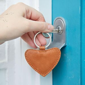 Paper high Leather Heart Keyring