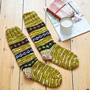 Paper high Woollen Fuji Socks - S/M - Green/Black