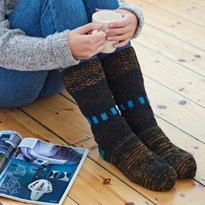 Paper high Woollen Fuji Socks - S/M - Blue/Black