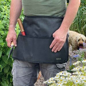 Paper high Personalised Buffalo Leather Gardening Tool Belt - Black