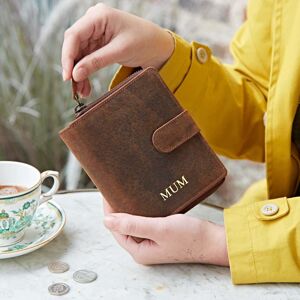 Paper high Personalised Brown Buffalo Leather Purse