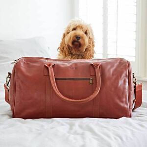 Paper high Personalised Brown Leather Duffle Bag