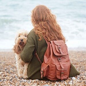 Paper high Personalised Large Brown Leather Rucksack