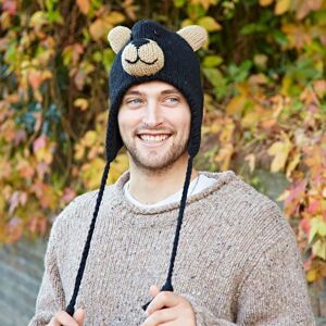 Paper high Black Bear Woollen Animal Hat