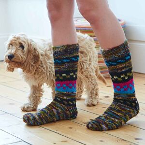 Paper high Woollen Fuji Socks - M/L - Black/Pink/Turquoise